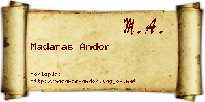 Madaras Andor névjegykártya